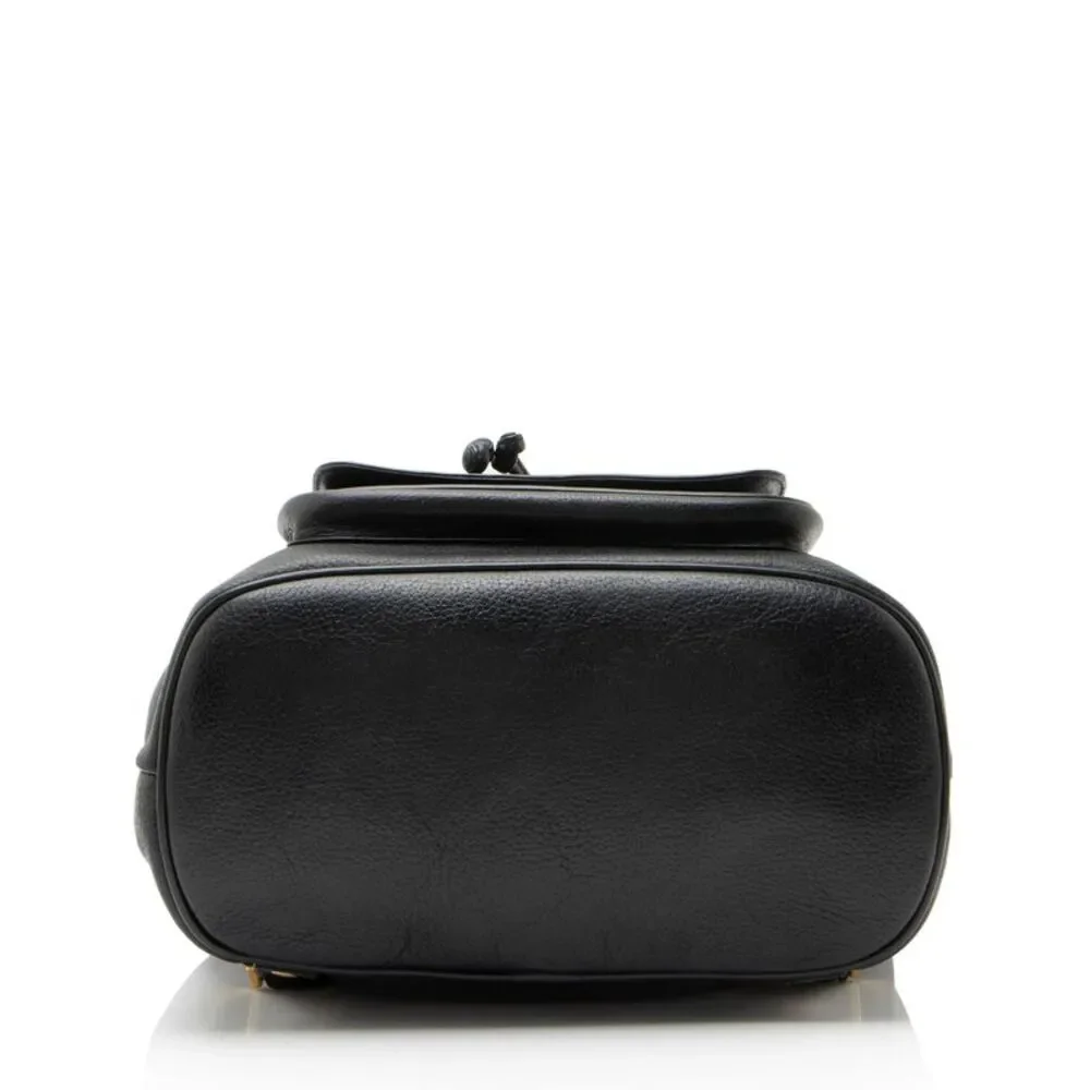 MCM Vintage Leather Logo Charms Drawstring Backpack